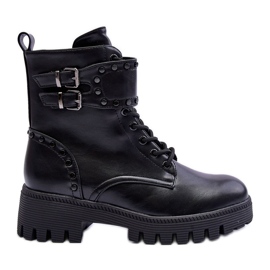 FD1 Bottes de travail ornées noires Carshen