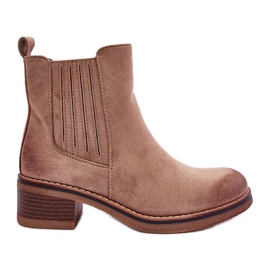 WS1 Bottes Classiques en Daim pour Femme Beige Metanassa