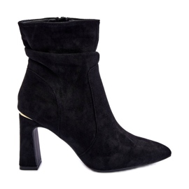 PG1 Bottes à talons en suède noir Mellamene