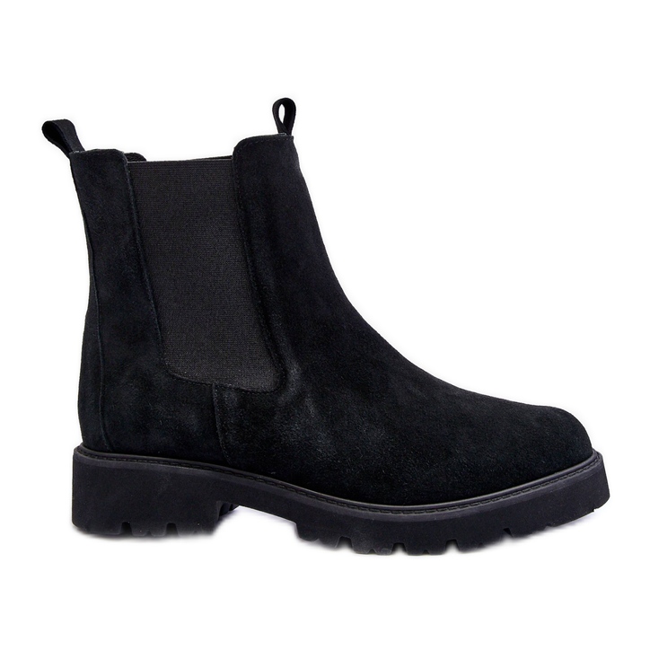 Bottines Jodhpur en Daim Noir Nicole 2672 le noir
