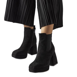 Bottines Province en éco-daim noir le noir