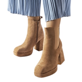 Bottes en daim écologique beige de Province