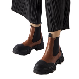 Bottines à enfiler marron de Sibyla brun