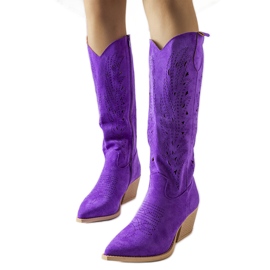 Santiags ajourées violettes