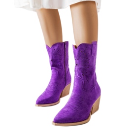 Santiags ajourées violettes de Cieco