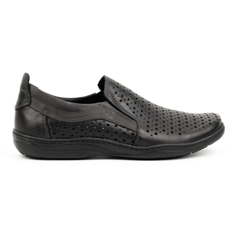 Olivier Mocassins homme ajourés pour l'été 662 noir le noir