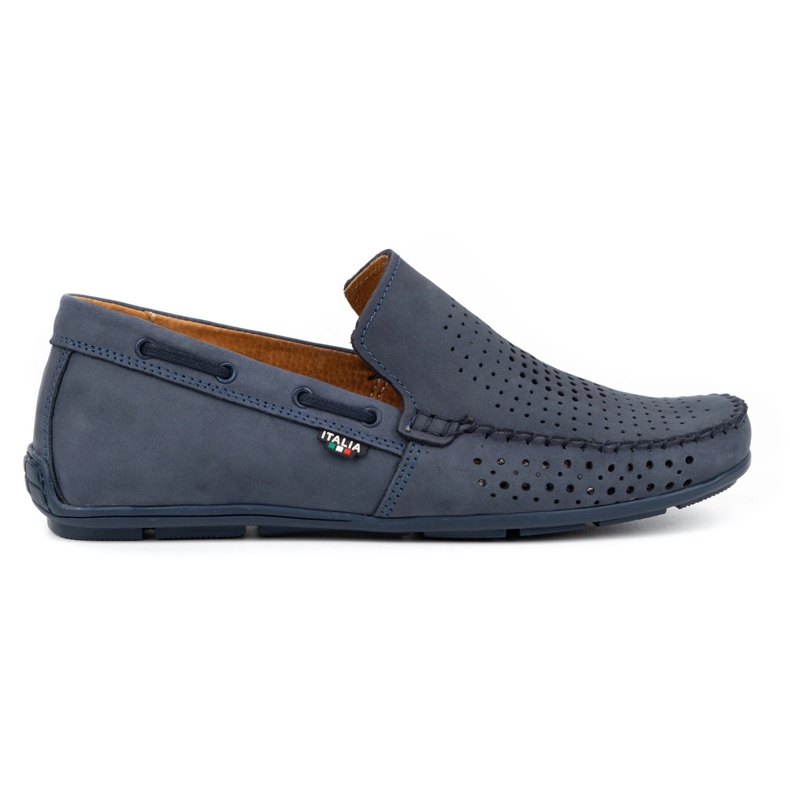 Olivier Mocassins cuir été homme 085DKNT bleu marine