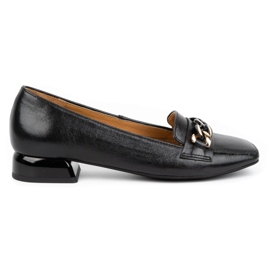 Exquisite Escarpins cuir femme talon haut 1451EX noir