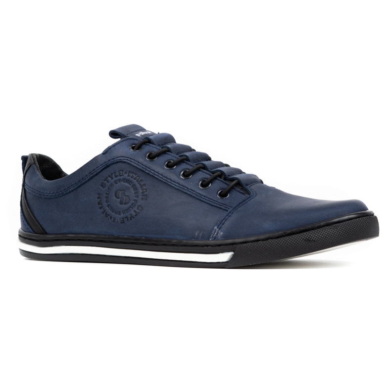 Polbut Chaussures décontractées en cuir pour hommes 2121/2 bleu marine