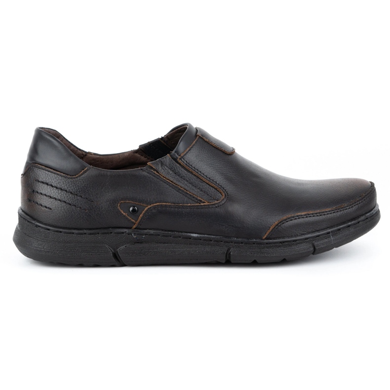 Polbut Mocassins à enfiler pour hommes J51 kabir le noir
