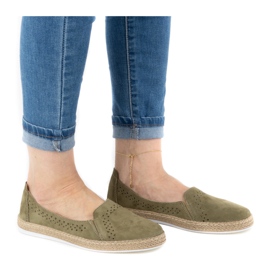 WASAK Chaussures femme espadrilles en cuir 0646W vert