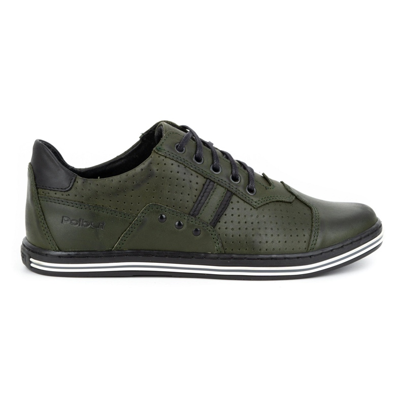 Polbut Chaussures décontractées en cuir pour hommes 1801p vert