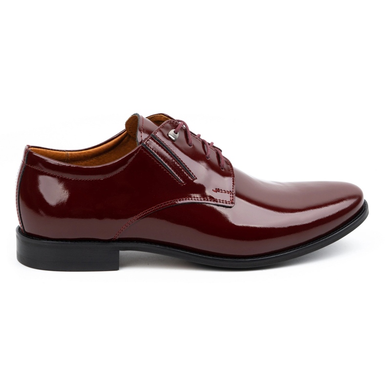 Olivier Chaussures habillées en cuir pour hommes avec cuir verni 480 cerise rouge