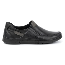 Olivier Chaussures à enfiler en cuir pour hommes 62K noir