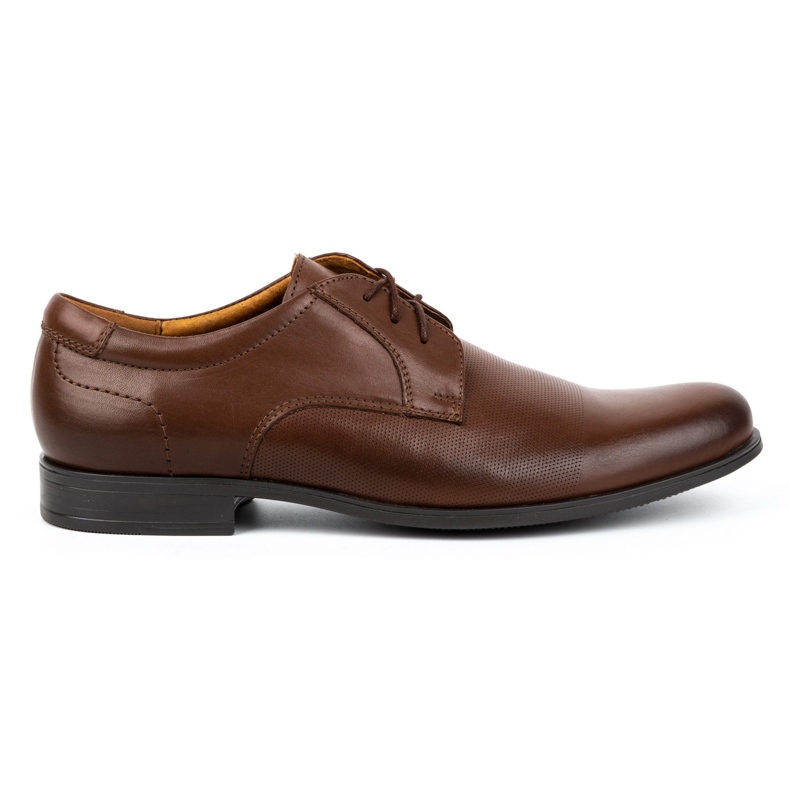 Kampol Chaussures élégantes en cuir pour hommes 344KAM marron brun