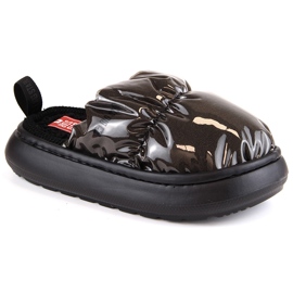 Chaussons de maison isolés vernis métallisés noir Big Star MM274130