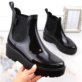 Bottes laquées Big Star MM274395, bottes Chelsea, bottes de pluie imperméables noir