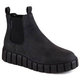 Bottines Chelsea pour femmes sur la plateforme noir Big Star MM274324