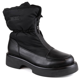 Bottes pour femmes avec fermeture éclair isolées noires Big Star MM274591