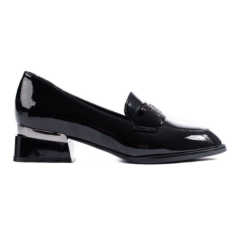 Chaussures femme laquées noires avec boucle Vinceza le noir