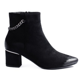 Bottines en daim noir pour femme de Vinceza le noir