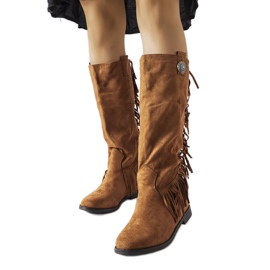 Bottes compensées recouvertes marron de Lecore brun