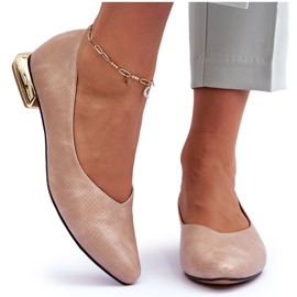 PD1 Escarpins Cuir Beige Vaani