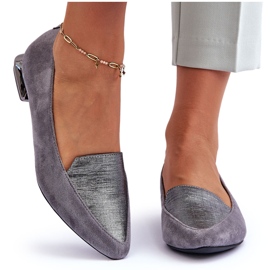 PD1 Ballerines Plates en Daim Lox Gris