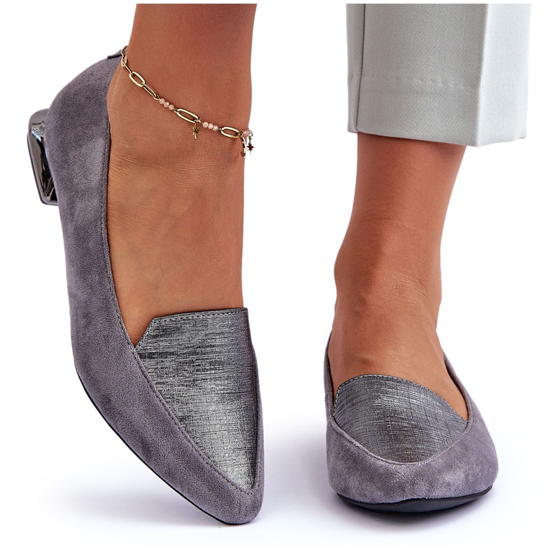 PD1 Ballerines Plates en Daim Lox Gris