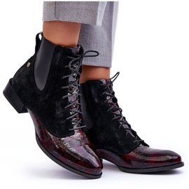 Bottines Talons Plats en Cuir Maciejka 06200-08 Noir le noir