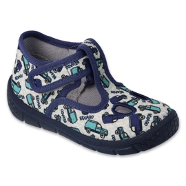 Chaussons enfants Befado 630P008 avec voitures bleu
