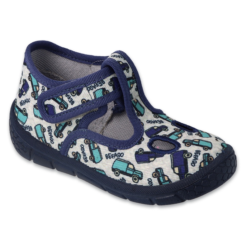Chaussons enfants Befado 630P008 avec voitures bleu