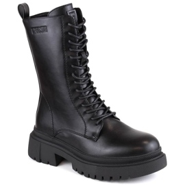 Bottes à lacets et zippées isolées Big Star W INT1925 noir