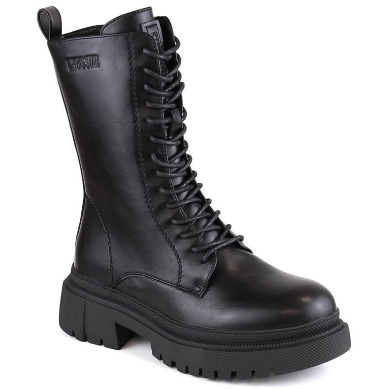 Bottes à lacets et zippées isolées Big Star W INT1925 noir le noir