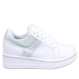 Baskets compensées vertes Tobey blanche