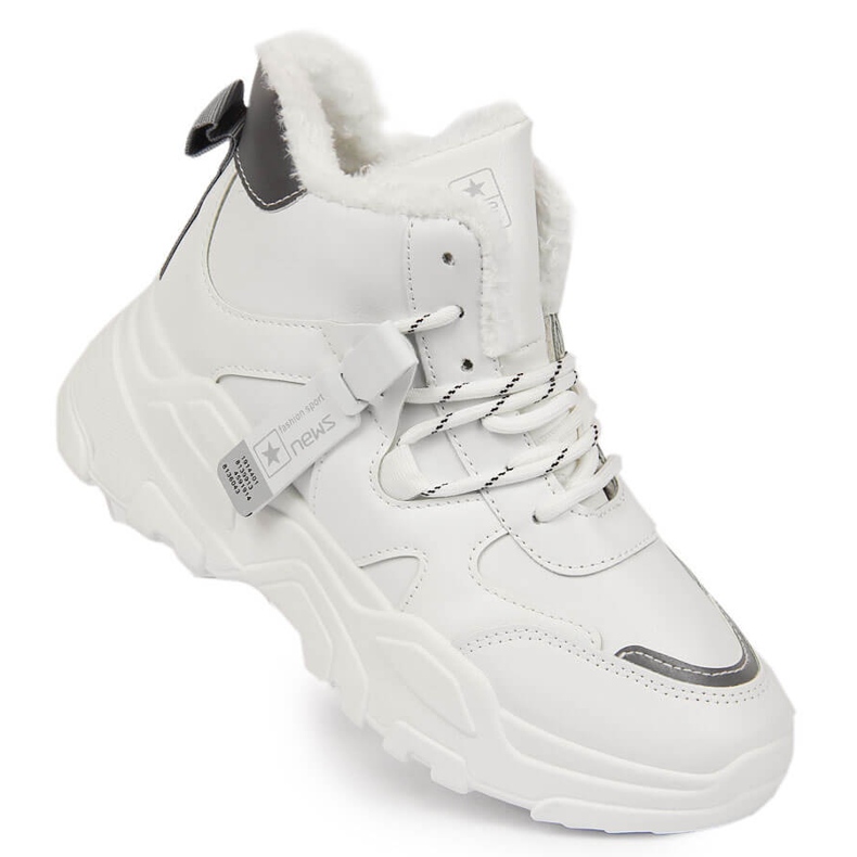News Baskets isolées pour femme à semelle épaisse blanc blanche