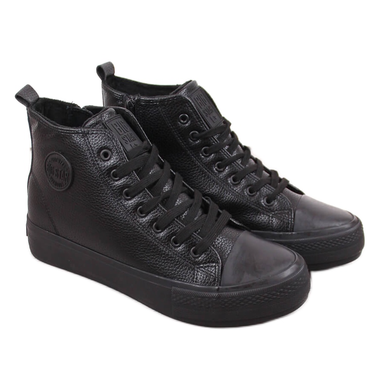 Baskets hautes pour hommes sur la plate-forme isolées noires Big Star MM174065 le noir Baskets hautes pour hommes sur la plate-forme isolées noires Big Star MM174065 le noir
