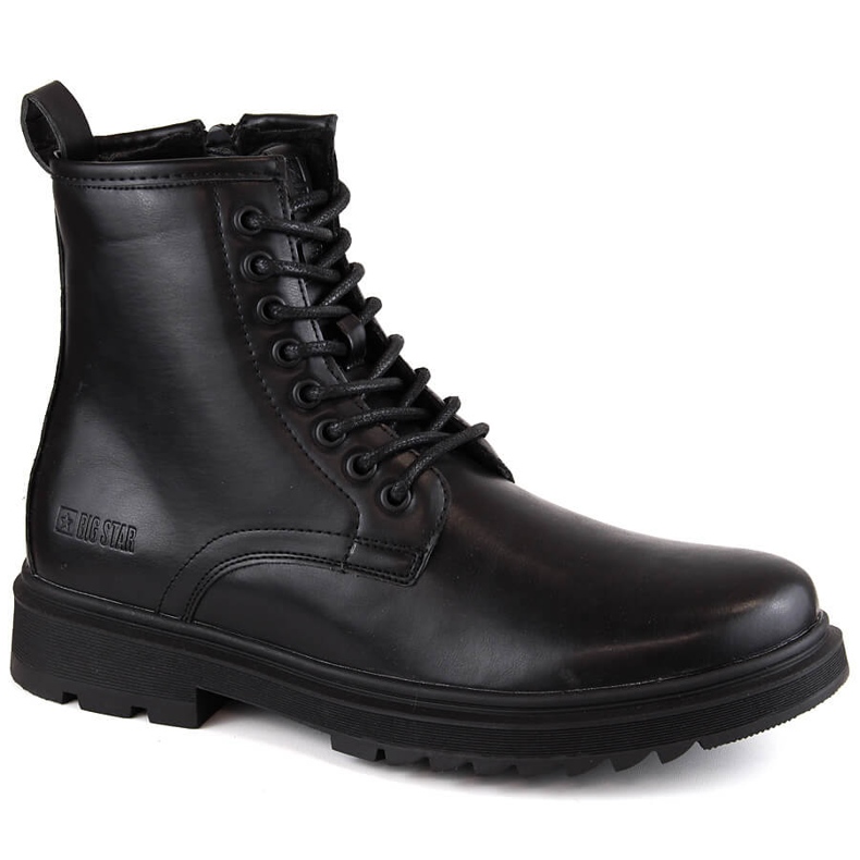 Bottes pour hommes Big Star MM174080 noires avec lacets et fermetures éclair le noir