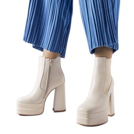Bottines à talons beiges Copertino