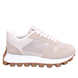 Baskets à semelles hautes Bois Beige