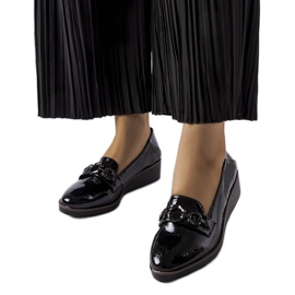 Mocassins compensés vernis noirs Erin le noir
