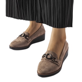 Mocassins compensés en daim marron Erin brun