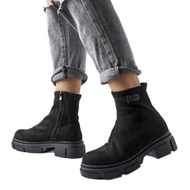 Bottes en daim noir Inge le noir