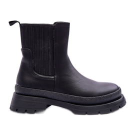 Bottines en cuir épaisses Bottines Chelsea Black Rosan noir