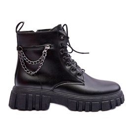 Bottes de travail élégantes sur la plate-forme noire Amro le noir