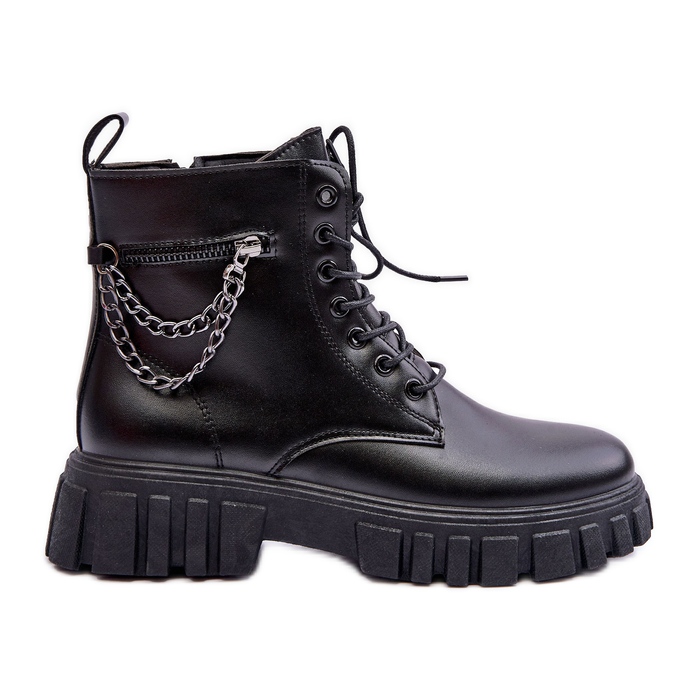 Bottes de travail élégantes sur la plate-forme noire Amro le noir