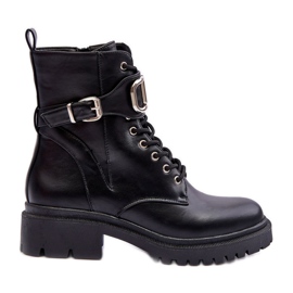 Bottes de travail à la mode avec décoration Ollia noire le noir