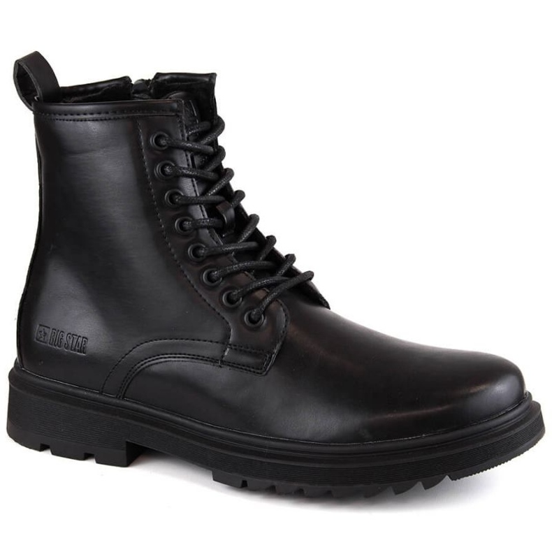 Bottes à lacets et fermeture éclair isolées Big Star M INT1915 noir le noir