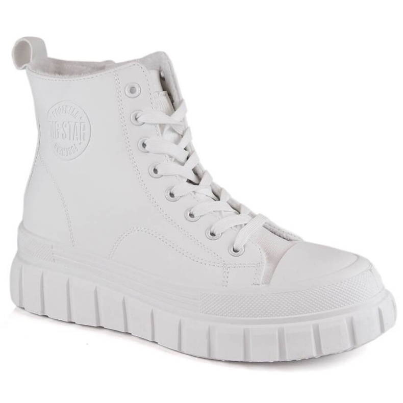 Bottines plateforme à lacets Big Star W INT1920A blanc blanche