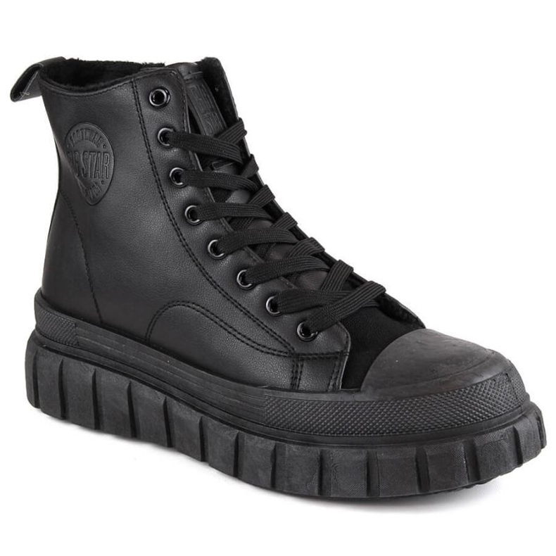 Bottines à plateforme à lacets noires Big Star W INT1920B le noir